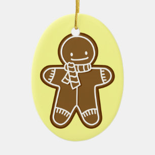 Gingerbread man Bag Ceramic Tree Decoration