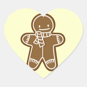 Gingerbread man Bag Heart Sticker