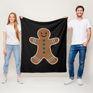 Gingerbread Man Body Costume for Christmas Fleece Blanket