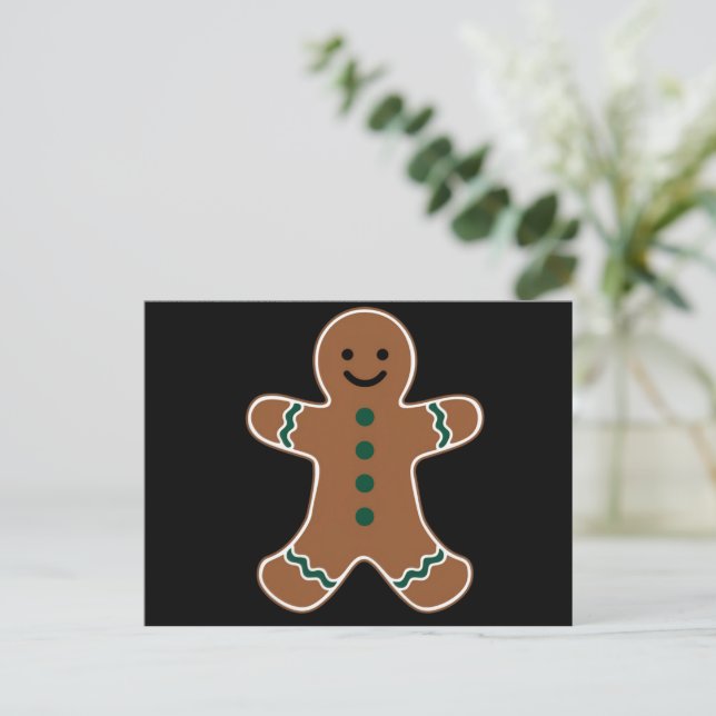 Gingerbread Man Body Costume for Christmas Holiday Postcard (Standing Front)