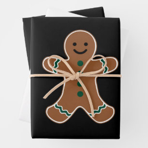 Gingerbread Man Body Costume for Christmas Wrapping Paper Sheet