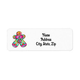 Gingerbread Man Boho Cute Pink Christmas Address