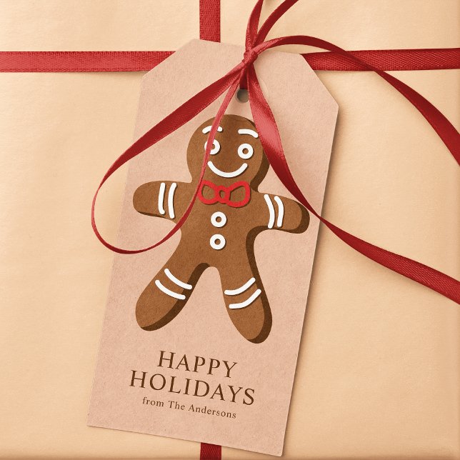 Gingerbread Man Brown Christmas Gift Tags (Creator Uploaded)