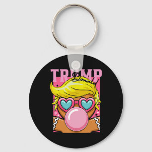 Gingerbread Man Bubblegum Trump Blowing Pink Sungl Key Ring