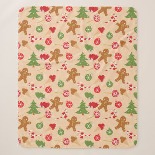 Gingerbread Man, Candy and ice cream Sherpa Blanket
