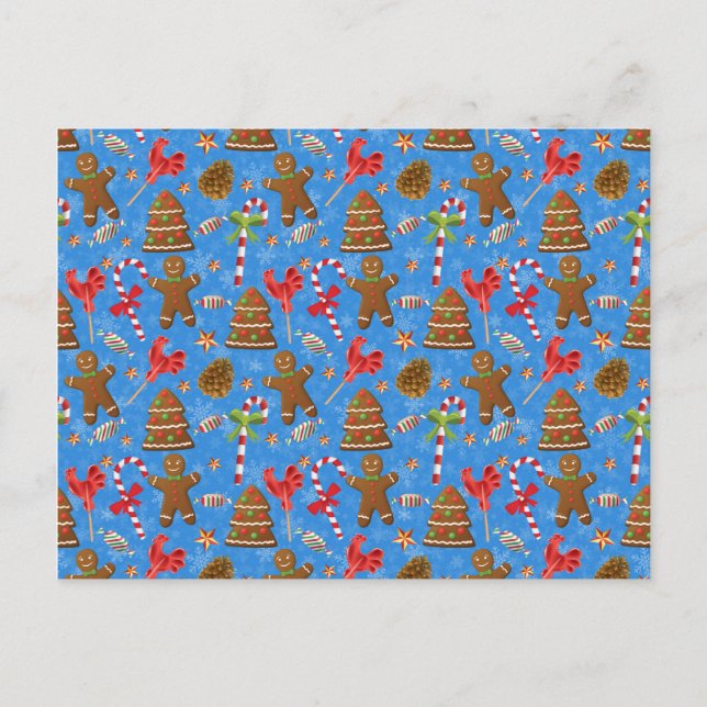 Gingerbread Man,Candy and lollipop Postcard (Front)