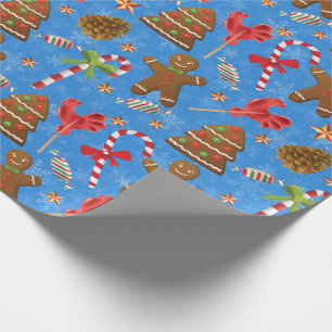 Gingerbread Man,Candy and lollipop Wrapping Paper