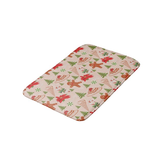 Gingerbread Man,Candy mints and ice cream Bath Mat (Angled)