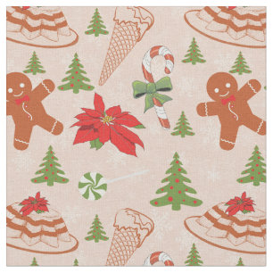 Gingerbread Man,Candy mints and ice cream Fabric