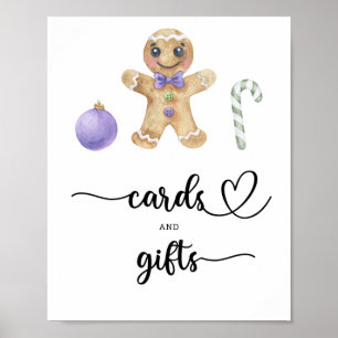 Gingerbread man - cards and gifts baby shower poster