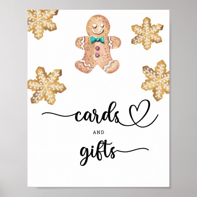 Gingerbread man - cards and gifts baby shower poster (Front)