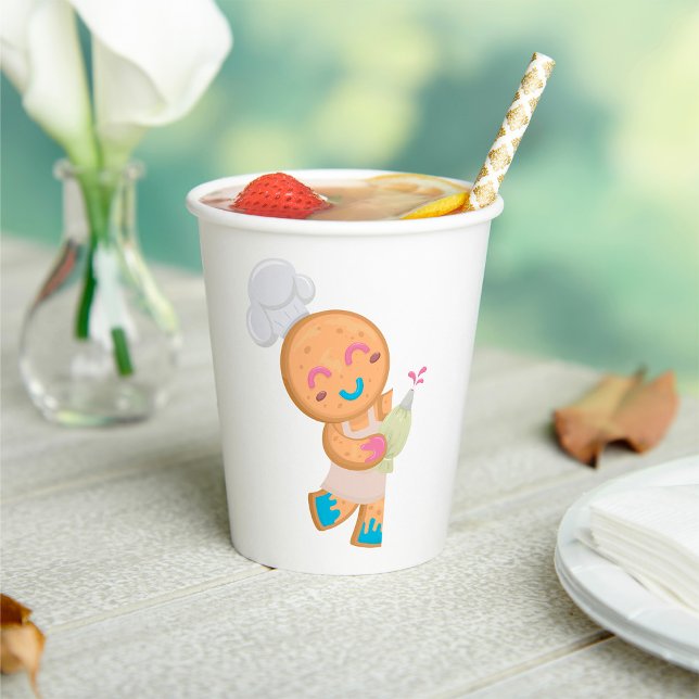Gingerbread Man Chef Paper Cups (Creator Uploaded)
