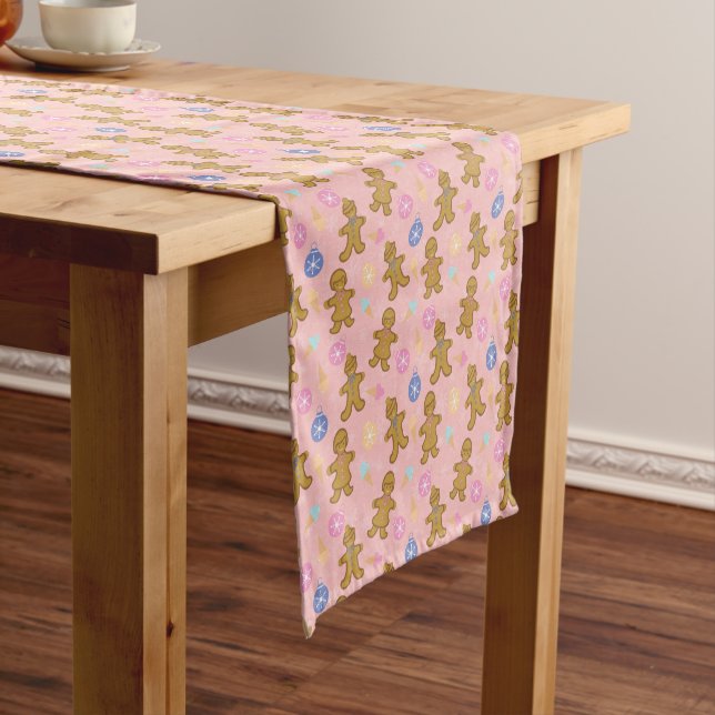 Gingerbread Man,Christmas balls Short Table Runner (In Situ)