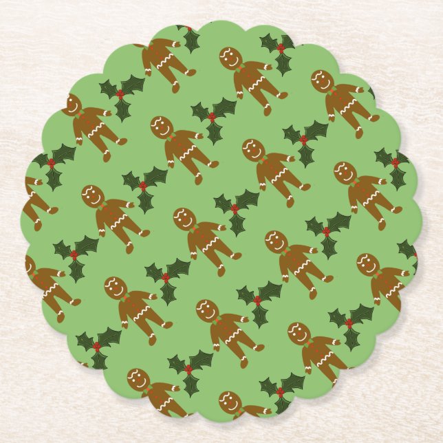 Gingerbread Man Christmas Coasters (Front)