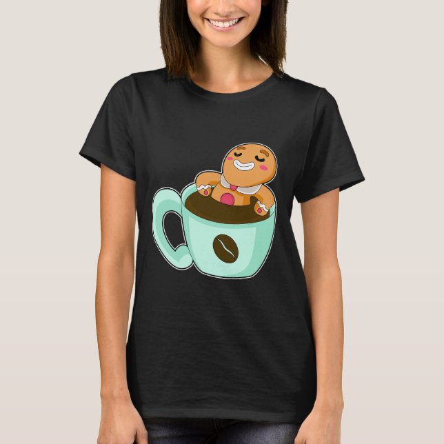Gingerbread man Christmas Coffee T-Shirt (Front)