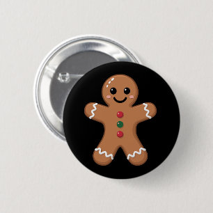 Gingerbread Man Christmas Cookie Baking Holiday  6 Cm Round Badge