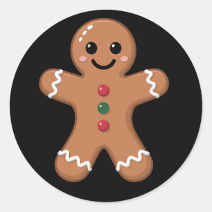 Gingerbread Man Christmas Cookie Baking Holiday  Classic Round Sticker