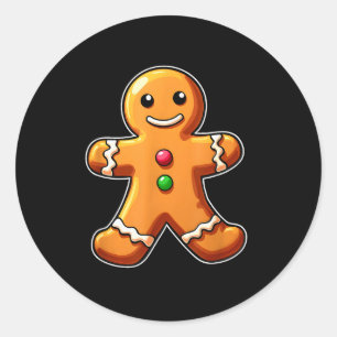 Gingerbread Man Christmas Cookie Baking Holiday Te Classic Round Sticker