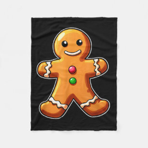 Gingerbread Man Christmas Cookie Baking Holiday Te Fleece Blanket