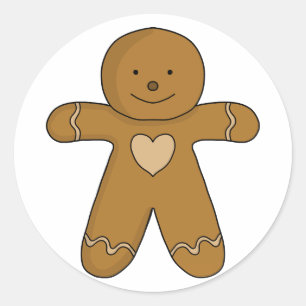 GingerBread Man Christmas Cookie Classic Round Sticker