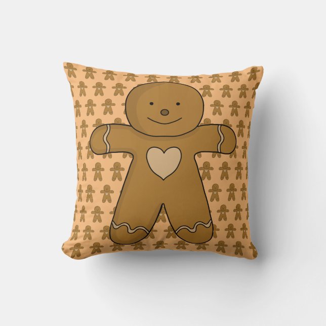 GingerBread Man Christmas Cookie Cushion (Front)