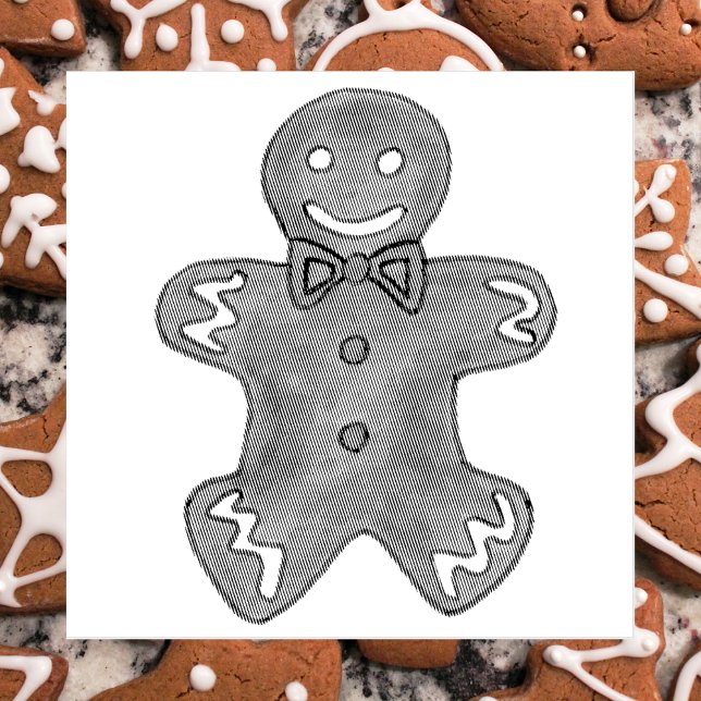 Gingerbread Man Christmas Cookie Holiday Baking Rubber Stamp (Gingerbread stamp)
