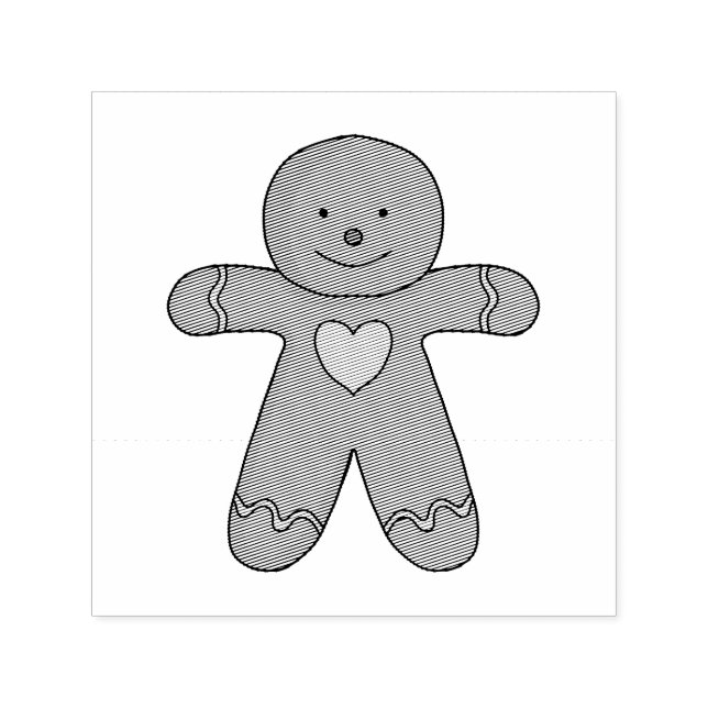 GingerBread Man Christmas Cookie Self-inking Stamp (Design)