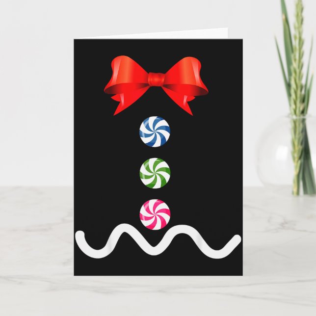 Gingerbread Man Christmas Costume Cookie Baking  Card (Front)