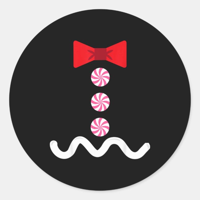 Gingerbread Man Christmas Costume Cookie Baking  Classic Round Sticker (Front)