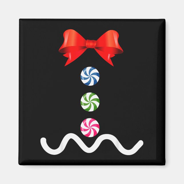 Gingerbread Man Christmas Costume Cookie Baking  Magnet (Front)