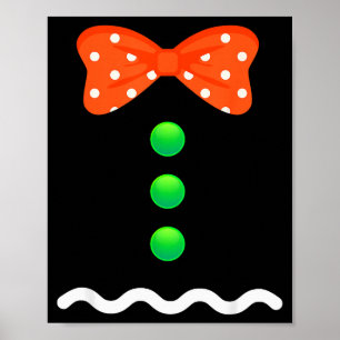 Gingerbread Man Christmas Costume For Kids & A Poster