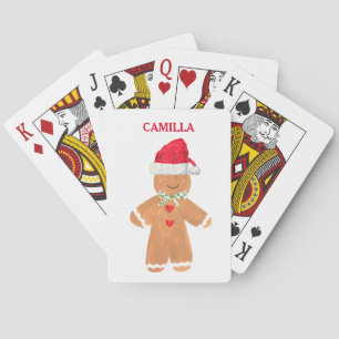 Gingerbread man Christmas food cookies festive Playing Cards