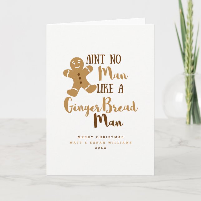 Gingerbread Man Christmas Holiday Card (Front)