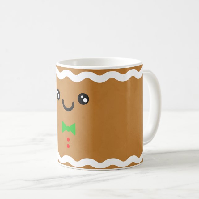 Gingerbread Man Christmas Holiday Coffee Mug (Front Right)