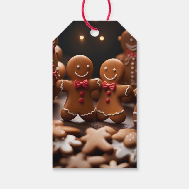 Gingerbread Man Christmas Holiday Gift Tag (Front)