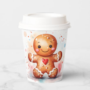 Gingerbread Man Christmas Holiday Paper Cups