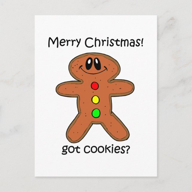 gingerbread man Christmas Holiday Postcard (Front)