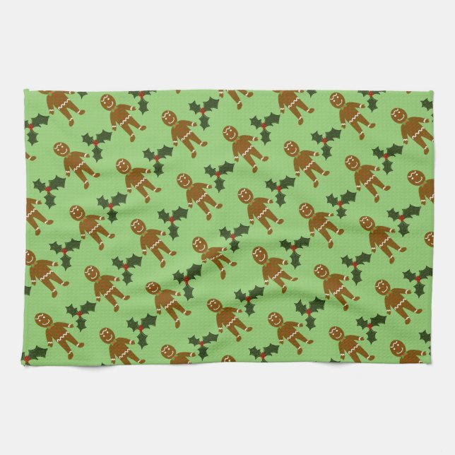 Gingerbread Man Christmas Kitchen Towel (Horizontal)