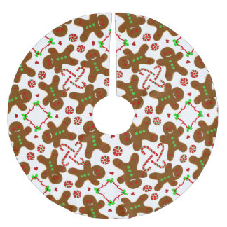 Gingerbread man Christmas personalizable Brushed Polyester Tree Skirt
