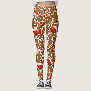 Gingerbread Man Christmas Santa Claus Leggings