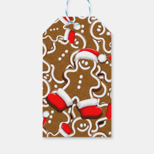 Gingerbread Man Christmas Santa Claus Throw Pillow Gift Tags