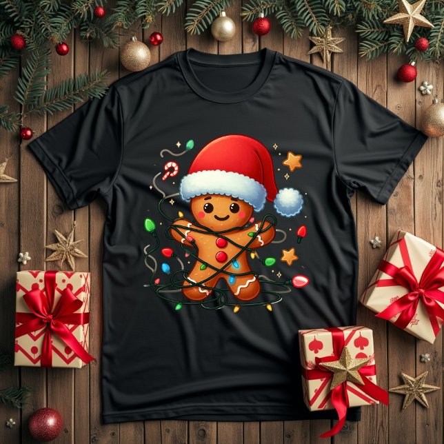 gingerbread man christmas santa hat T-Shirt (Creator Uploaded)