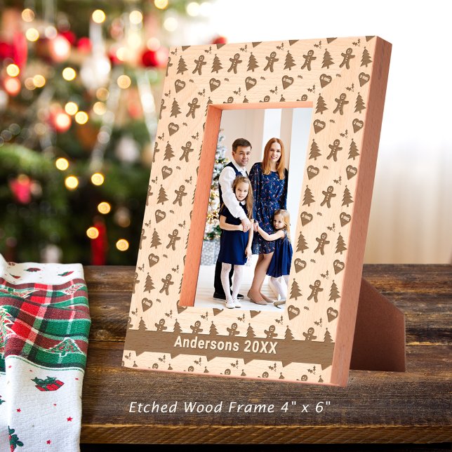 Gingerbread Man, Christmas Tree, Hearts, Name 4x6 Etched Frames (Gingerbread Man, Christmas Tree, Hearts, Name 4x6 Etched Frames)