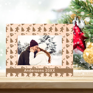 Gingerbread Man, Christmas Tree, Hearts & Name 7x5 Etched Frames