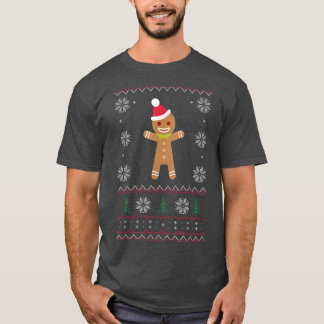 Gingerbread Man ChristmasUgly Sweater Tees 
