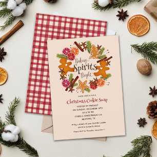 Gingerbread Man Citrus Cookie Swap Party Christmas Invitation