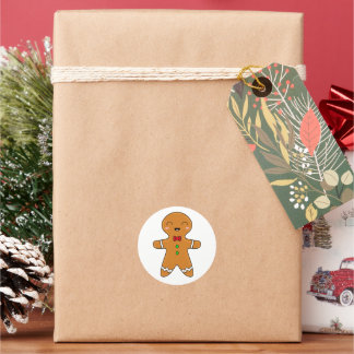 Gingerbread Man Classic Round Sticker