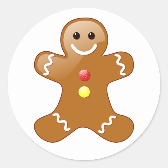 Gingerbread Man Classic Round Sticker (Front)