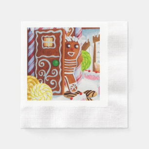 GINGERBREAD MAN Coined Cocktail Paper Napkins