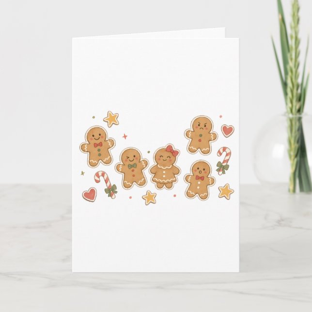 Gingerbread Man Collection with Candy Canes  Card (Front)
